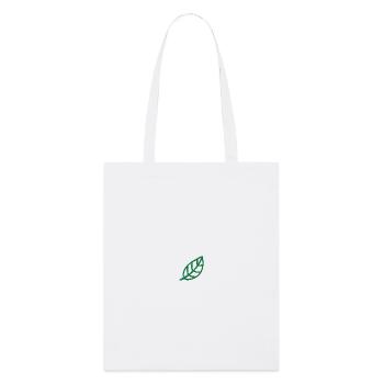 Leaf embroidered - Stanley/Stella Organic Tote Bag - white - Front