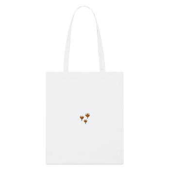 Tulipes brodées - Tote bag bio Stanley/Stella - blanc - Devant