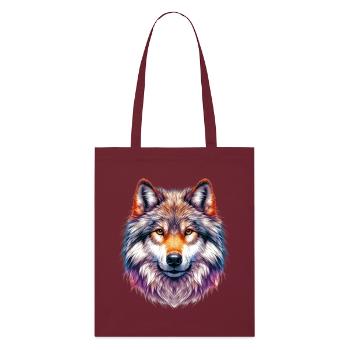 Wolf - Stanley/Stella Bio-Stoffbeutel - Burgunderrot - Vorne