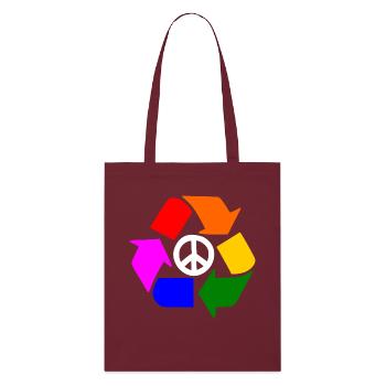 Signe lgbt de paix - signe de paix - Tote bag bio Stanley/Stella - bordeaux - Devant