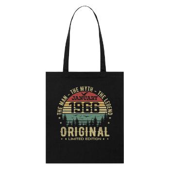 59 Year Old Birthday Gift, Born In January 1966 - Stanley/Stella Organic Tote Bag - black - Front