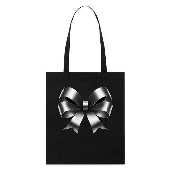 Silver ribbon - Stanley/Stella Organic Tote Bag - black - Front