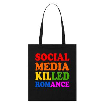 Les médias sociaux ont tué la romance - Tote bag bio Stanley/Stella - noir - Devant