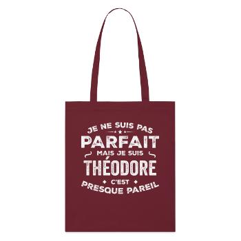 Théodore Un Prénom, Une Histoire, Une Personnalité - Tote bag bio Stanley/Stella - bordeaux - Devant