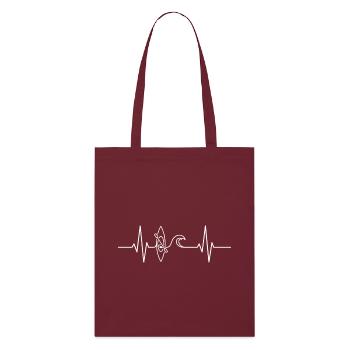 Kayak Vague Battement Coeur Heartbeat Pulse Mer - Tote bag bio Stanley/Stella - bordeaux - Devant