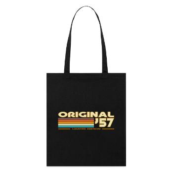 Retro Stripes 70s Original57 - Stanley/Stella Organic Tote Bag - black - Front