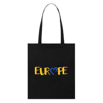 L’EUROPE avec un cœur, l’amour de l’Europe - Tote bag bio Stanley/Stella - noir - Devant