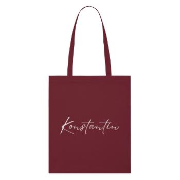 Konstantin Name T-Shirt Gift for Men - Stanley/Stella Organic Tote Bag - burgundy - Front