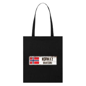 Haugesund Norvège Drapeau - Tote bag bio Stanley/Stella - noir - Devant