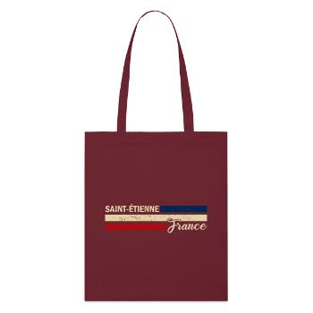 France - Saint-Etienne - France - Flag - Stanley/Stella Organic Tote Bag - burgundy - Front