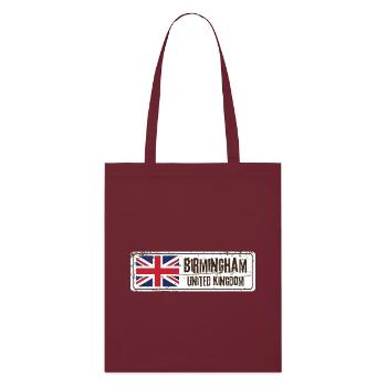 Birmingham Flagge des Vereinigten Königreichs - Stanley/Stella Bio-Stoffbeutel - Burgunderrot - Vorne