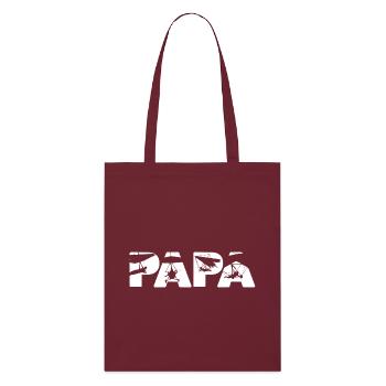 Papa Hangglider Pilot Musikalische Silhouette Slogan - Stanley/Stella Bio-Stoffbeutel - Burgunderrot - Vorne