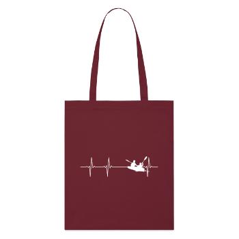 Heartbeat Kayak Duo - Stanley/Stella Organic Tote Bag - burgundy - Front