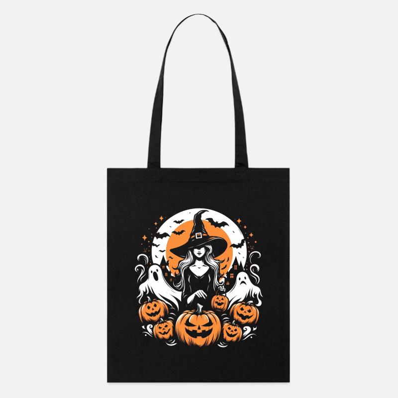 Hallooween-Hexe - Stanley/Stella Bio-Stoffbeutel - Schwarz