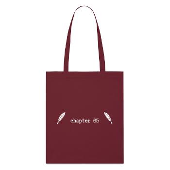 chapter 65 Birthday - Stanley/Stella Organic Tote Bag - burgundy - Front