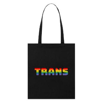 Regenbogen Trans - Stanley/Stella Bio-Stoffbeutel - Schwarz - Vorne