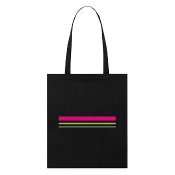 T-shirt traits couleurs rose vert gris idée cadeau - Tote bag bio Stanley/Stella - noir - Devant