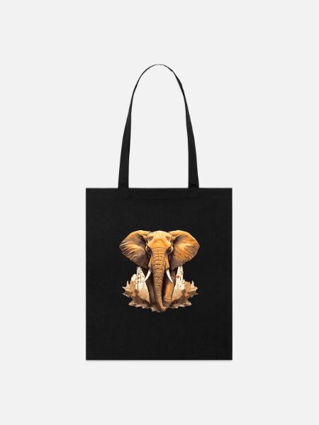 Elefant - Stanley/Stella Bio-Stoffbeutel - Schwarz