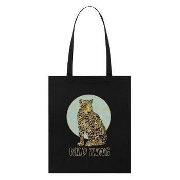 Wild Thing mit Leopard - Stanley/Stella Bio-Stoffbeutel - Schwarz - Vorne