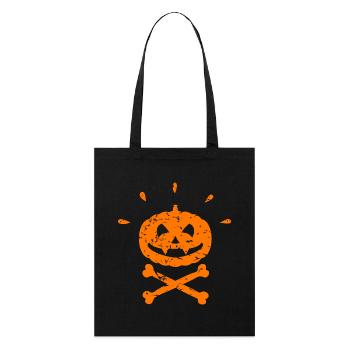 Effrayant Jolly Roger Citrouille Halloween orange - Tote bag bio Stanley/Stella - noir - Devant