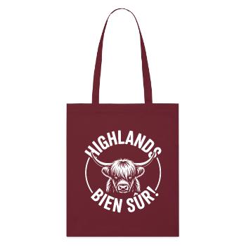 Highland Cow Bien Sûr - Tote bag bio Stanley/Stella - bordeaux - Devant
