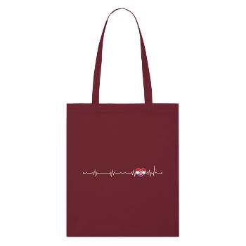 Kroatische Heartbeat-Flagge - Stanley/Stella Bio-Stoffbeutel - Burgunderrot - Vorne
