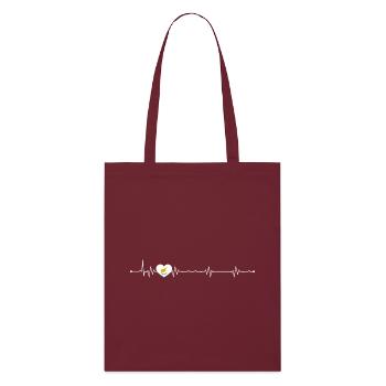 Oiseau dans le cœur de pouls - Tote bag bio Stanley/Stella - bordeaux - Devant