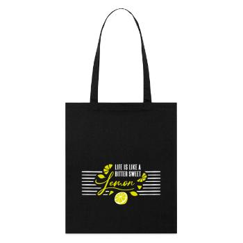Life is like a bitter sweet Lemon Spruch - Stanley/Stella Organic Tote Bag - black - Front
