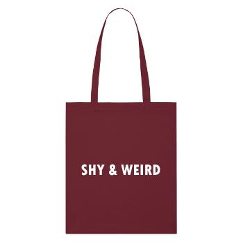 Shy & Weird - Stanley/Stella Organic Tote Bag - burgundy - Front