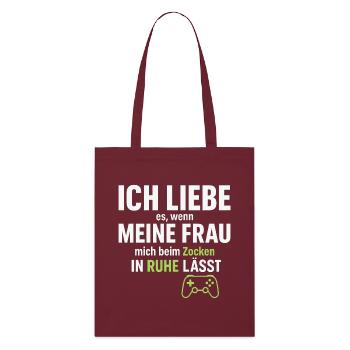 I love my wife – when she lets me gamble - Stanley/Stella Organic Tote Bag - burgundy - Front