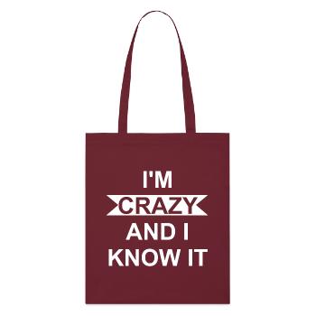 Crazy - Stanley/Stella Organic Tote Bag - burgundy - Front