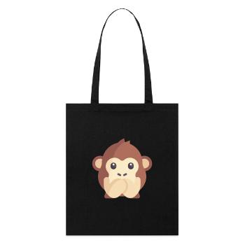 cute monkey emoticon - Stanley/Stella Organic Tote Bag - black - Front
