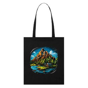 Paysage - Illustration - Tote bag bio Stanley/Stella - noir - Devant