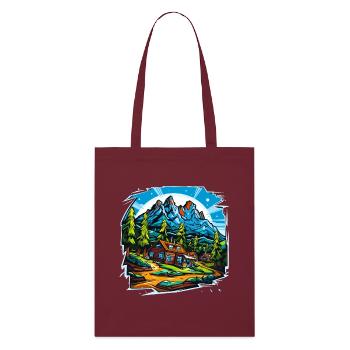 Paysage - Illustration - Tote bag bio Stanley/Stella - bordeaux - Devant