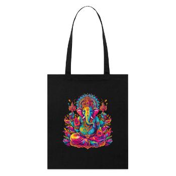 T Shirt Design Ganesha - Tote bag bio Stanley/Stella - noir - Devant