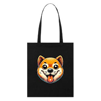 Lustiges Shiba Inu Crypto Dog Design - Stanley/Stella Bio-Stoffbeutel - Schwarz - Vorne