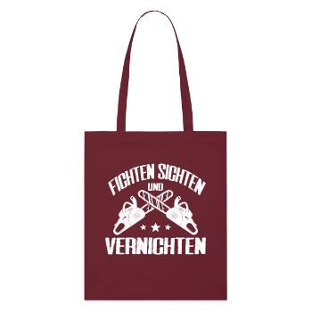 Holzfäller Fichten Sichten Und Vernichten Geschenk - Stanley/Stella Bio-Stoffbeutel - Burgunderrot - Vorne