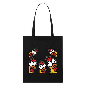 Poulets fous - Tote bag bio Stanley/Stella - noir - Devant