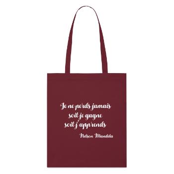 Nelson Mandela - Citation - Tote bag bio Stanley/Stella - bordeaux - Devant