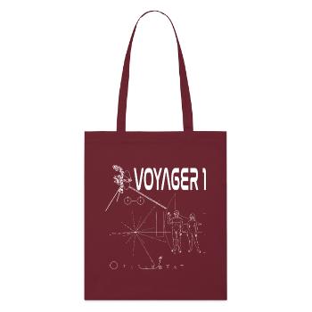 Voyager 1 Raumsonde weiß - Stanley/Stella Bio-Stoffbeutel - Burgunderrot - Vorne