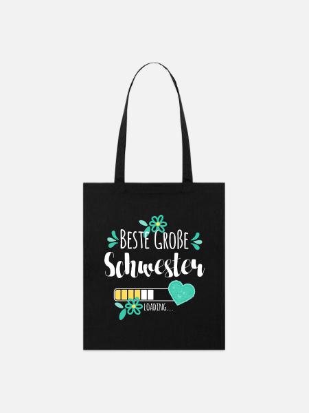 Beste Große Schwester Loading - Stanley/Stella Bio-Stoffbeutel - Schwarz