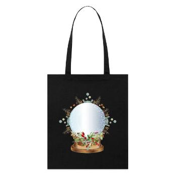 Boule à neige nostalgique vide à étiqueter - Tote bag bio Stanley/Stella - noir - Devant