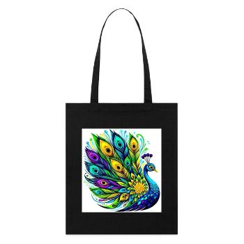 Pfau - Stanley/Stella Bio-Stoffbeutel - Schwarz - Vorne