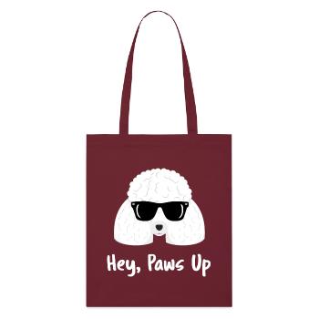 Cool Poodle Sunglasses Hey Paws Up Dog - Stanley/Stella Organic Tote Bag - burgundy - Front