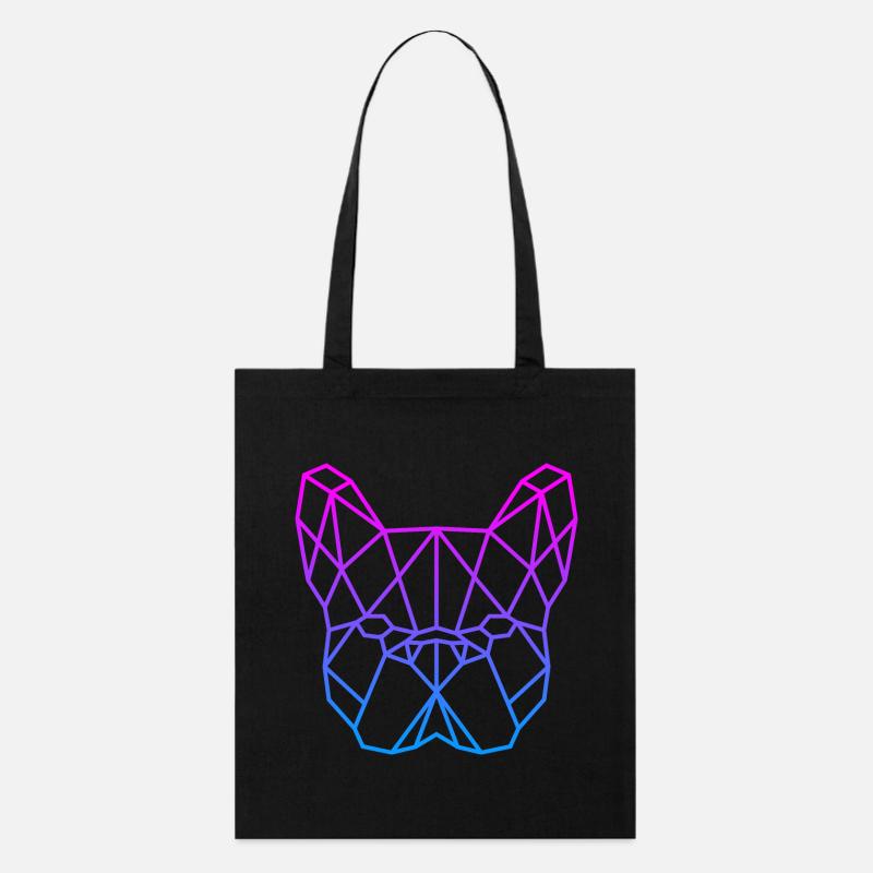 Bouledogue Français Logo polygonal grand - Tote bag bio Stanley/Stella - noir
