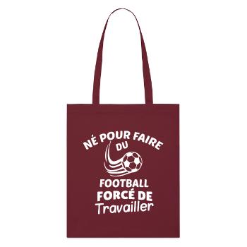 Football Design, Energy and Determination - Stanley/Stella Organic Tote Bag - burgundy - Front