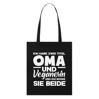 Achtung Ich Bin Veganer Lustiges Veganer Geschenk - Stanley/Stella Bio-Stoffbeutel - Schwarz - Vorne