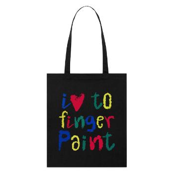 I Love Finger Paints | Painting Fun Design Kids - Stanley/Stella Organic Tote Bag - black - Front