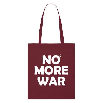 No more war - Stanley/Stella Organic Tote Bag - burgundy - Front