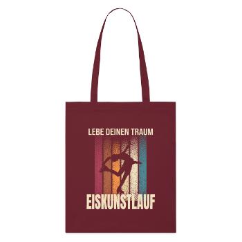 Lebe deinen Traum - Eiskunstlaufen - Stanley/Stella Bio-Stoffbeutel - Burgunderrot - Vorne
